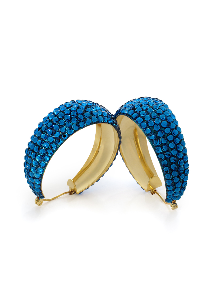 Hermosa Crystal Earrings HE/L PE Capri Blue-Capri Blue
