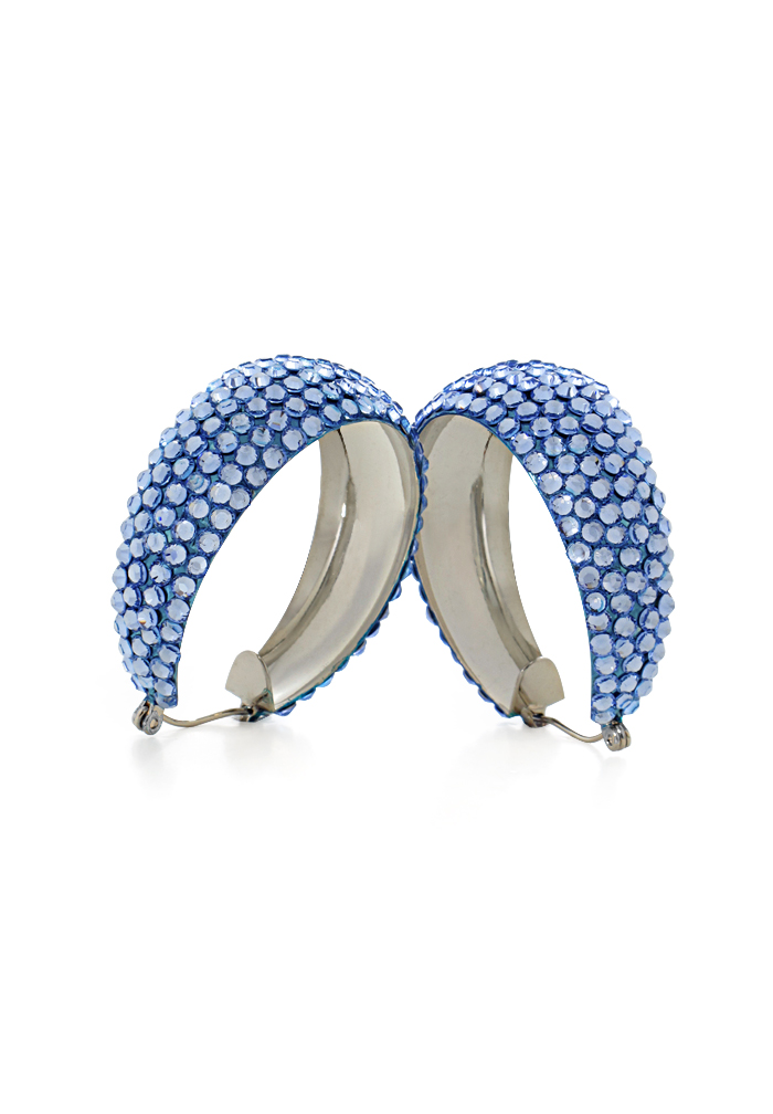 Hermosa Crystal Earrings HE/L PE Lt. Sapphire with Silver Base-Light Sapphire