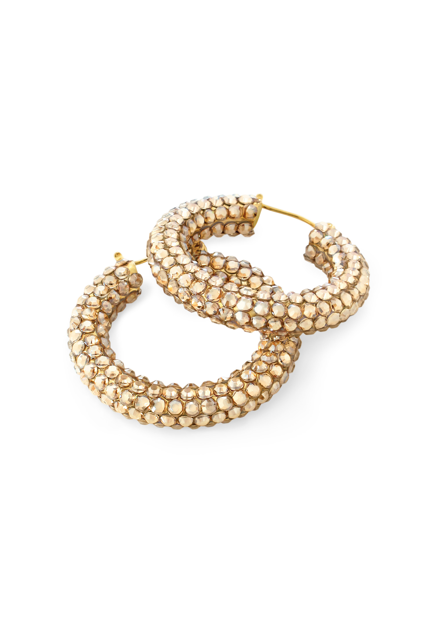 Shaina Rhinestone Hoop Earrings HE/XS PE Crystal Golden Shadow-Crystal Golden Shadow