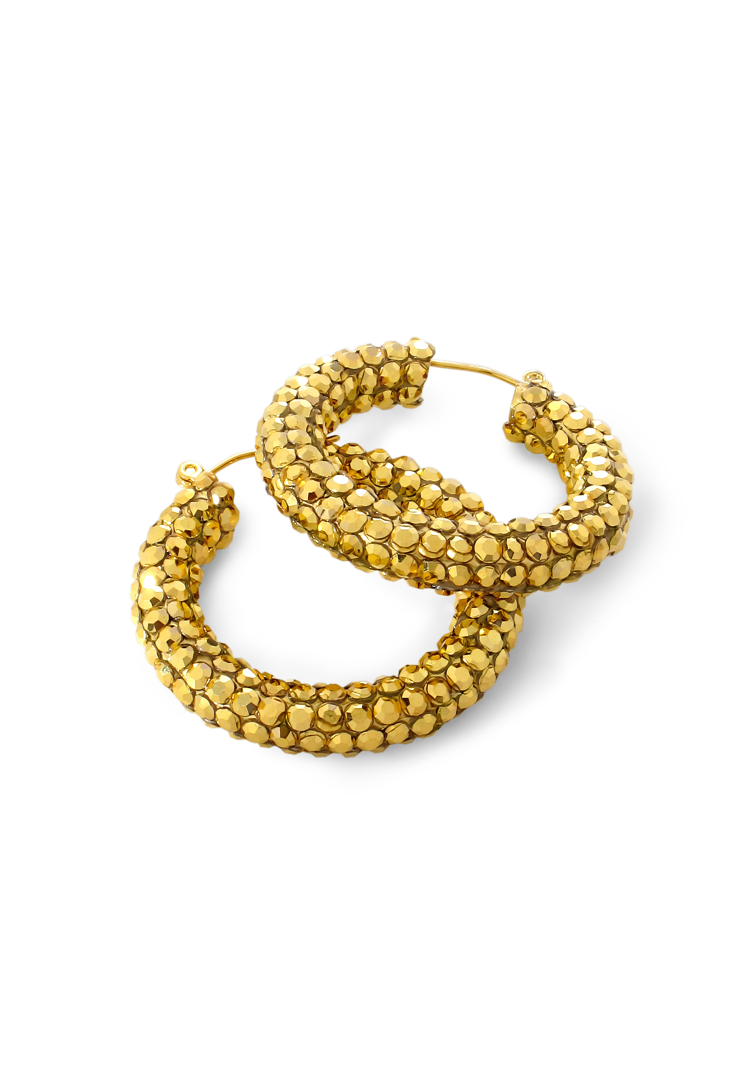 Shaina Rhinestone Hoop Earrings HE/XS PE Gold-Gold