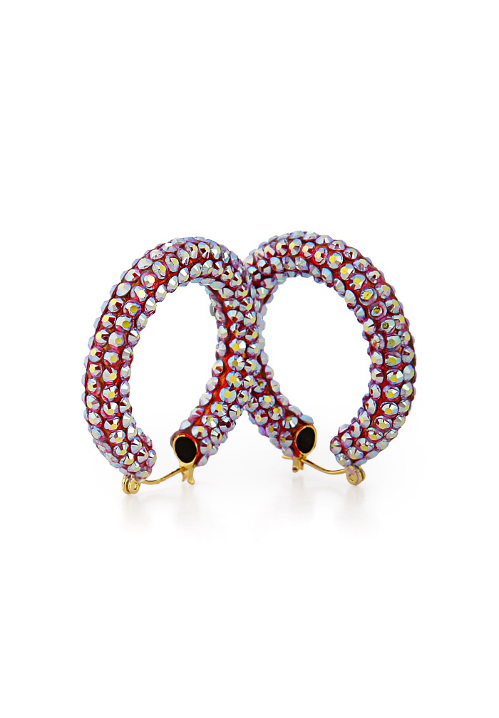 Shaina Rhinestone Hoop Earrings HE/XS PE Rose AB-Rose AB