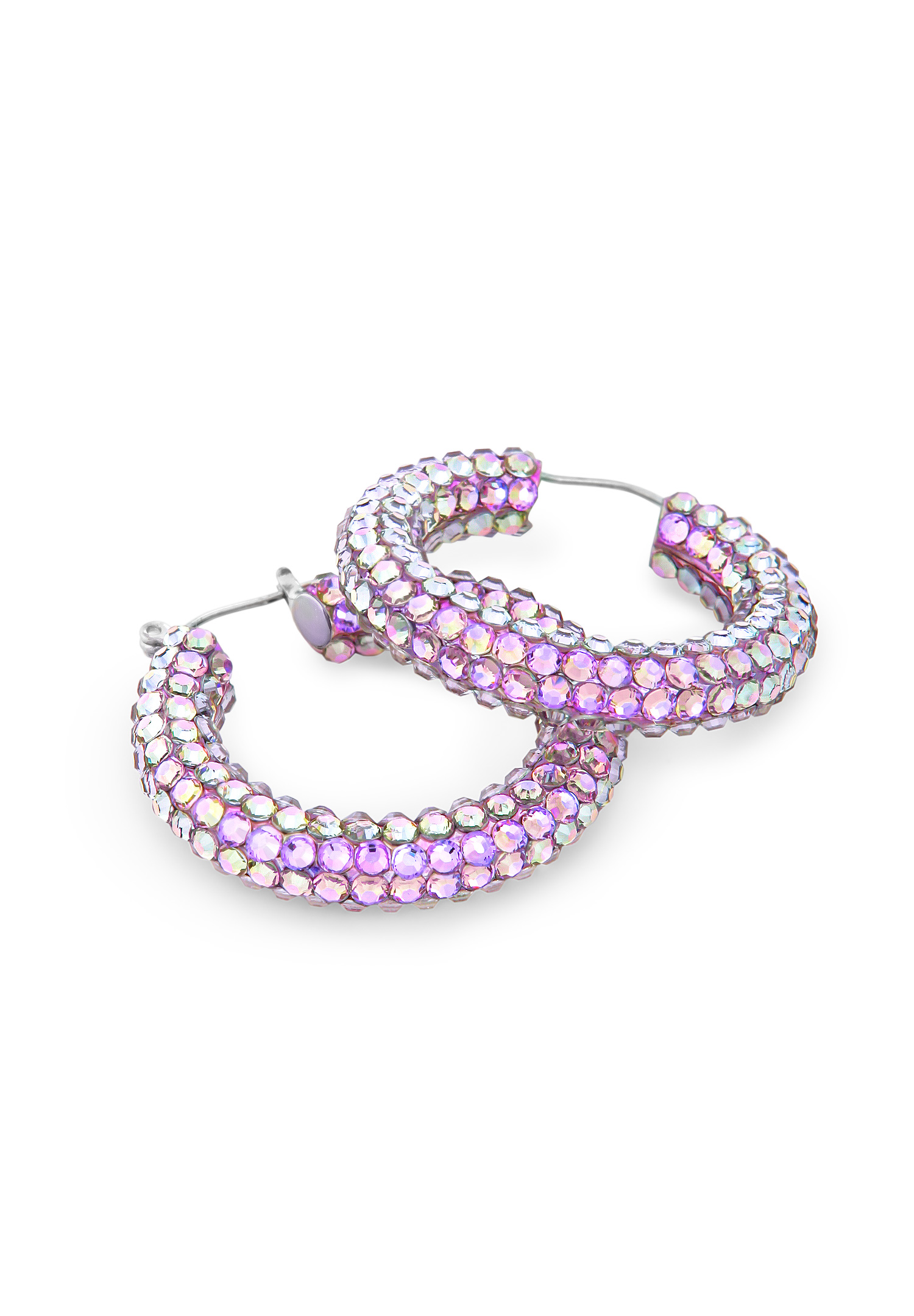 Shaina Rhinestone Hoop Earrings HE/XS PE Violet-Violet