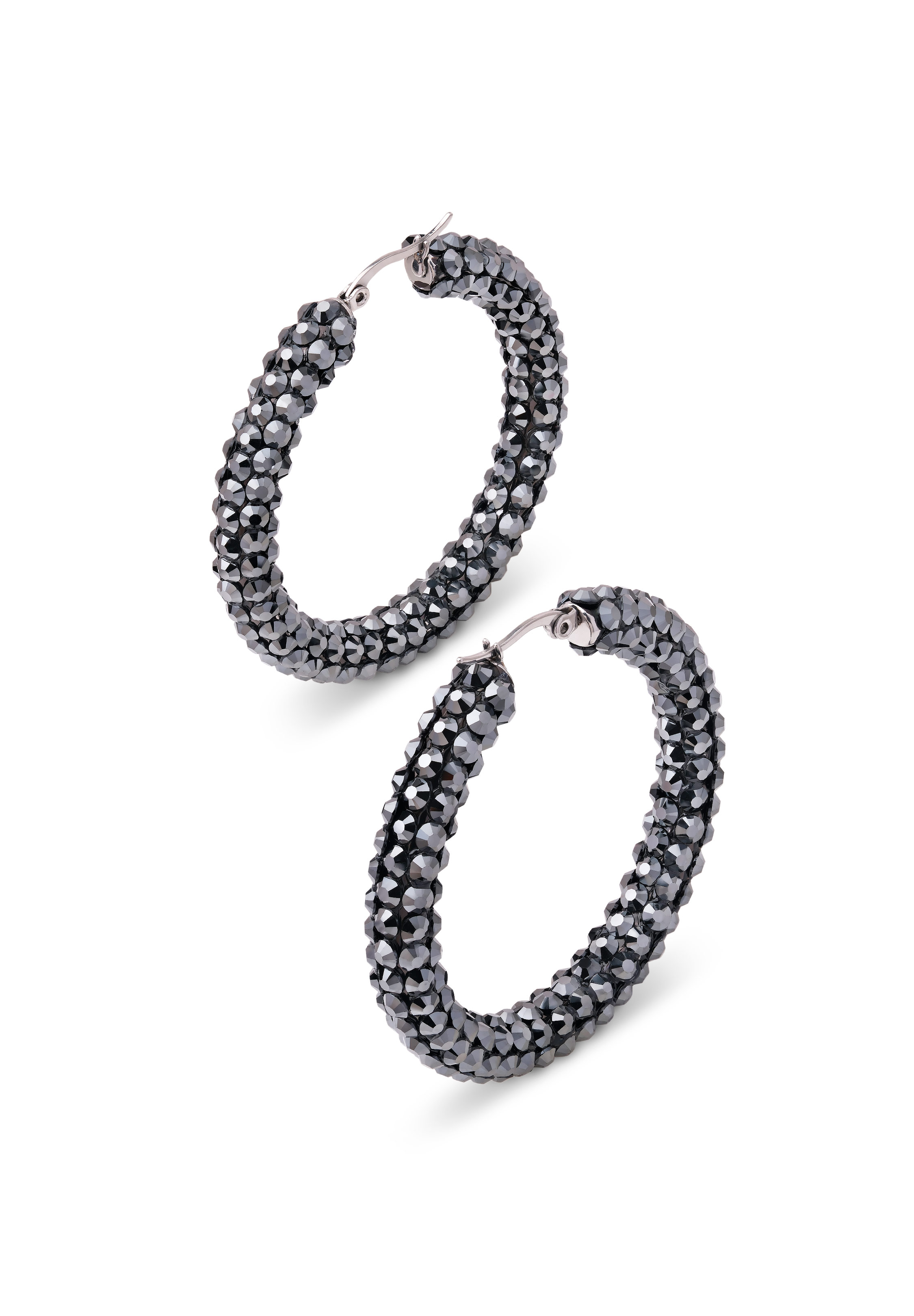 Euphoric Shine Hoop Earrings HE/L PE-Jet Hematite