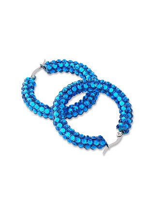 Euphoric Shine Hoop Earrings HE/M PE-Capri Blue