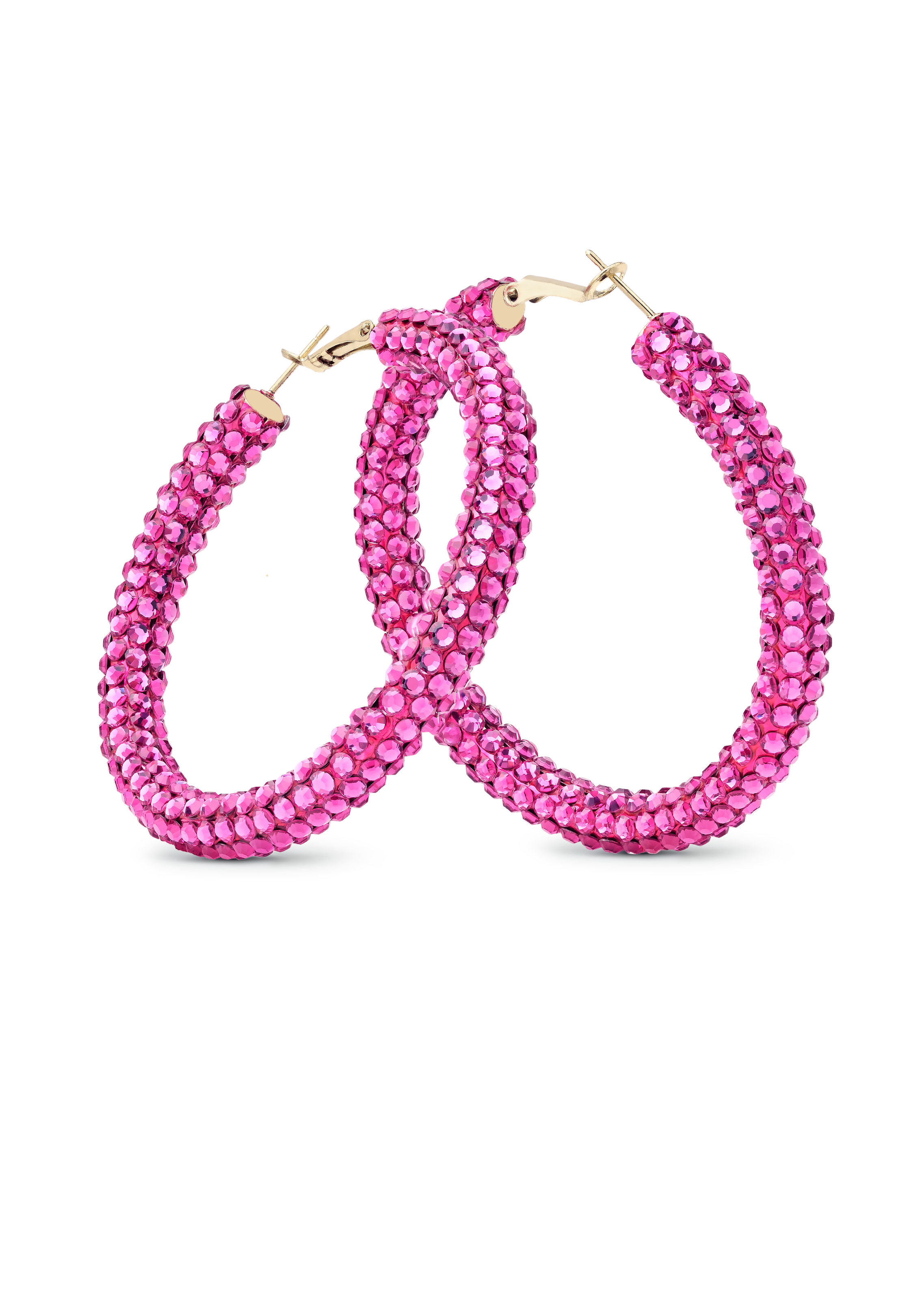 Euphoric Shine Hoop Earrings HE/XL PE-Fuchsia