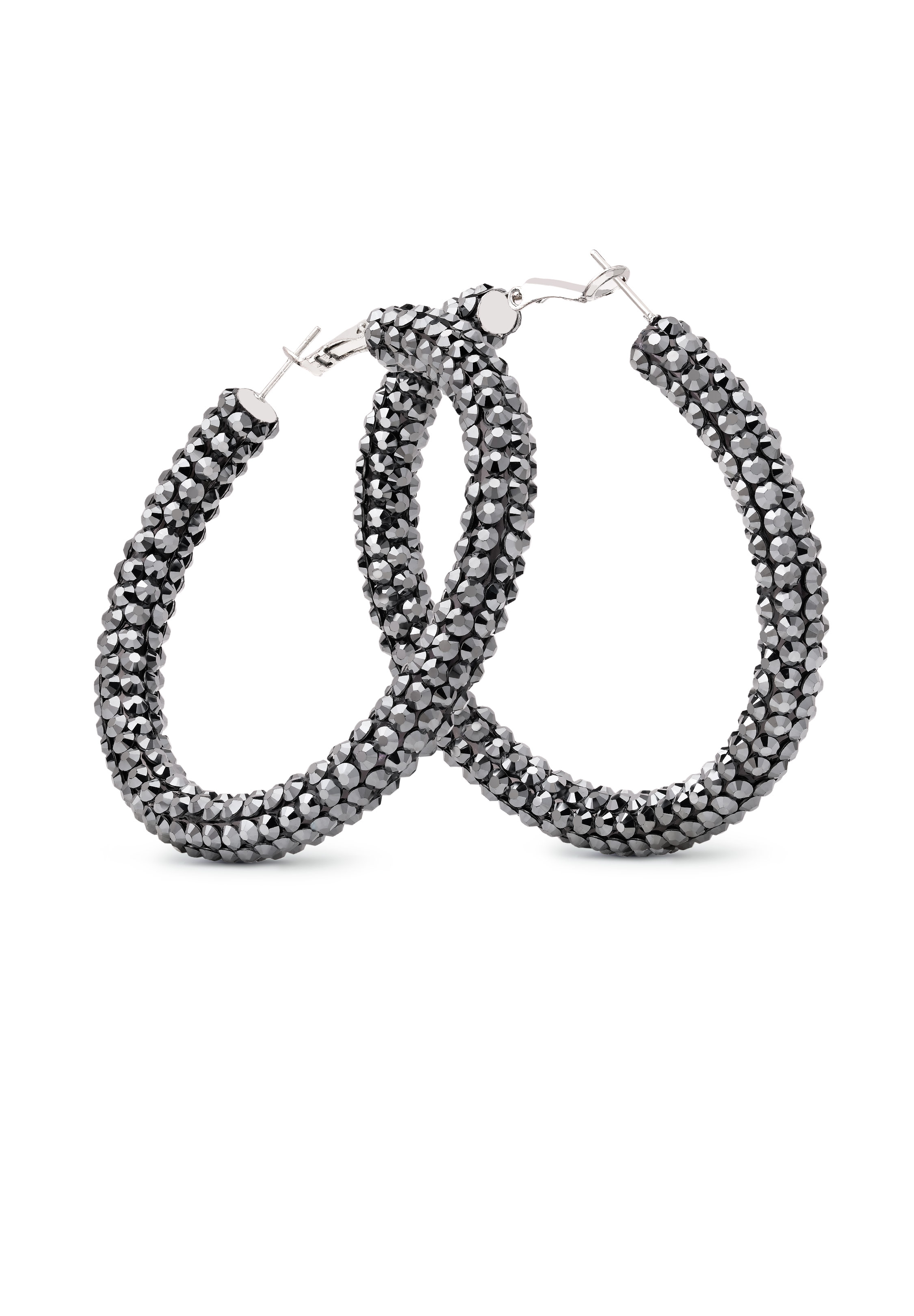 Euphoric Shine Hoop Earrings HE/XL PE-Jet Hematite