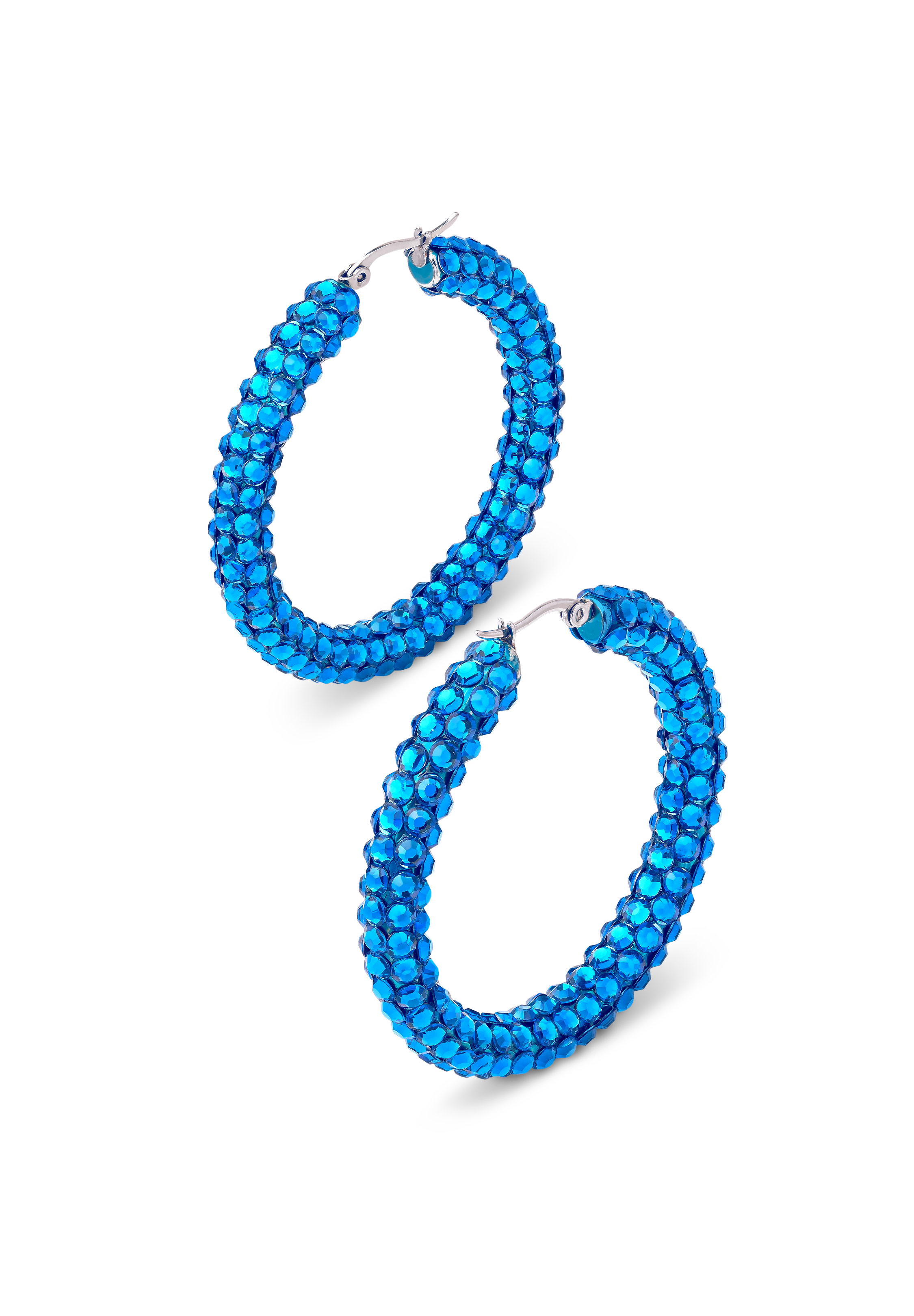 Euphoric Shine Hoop Earrings-L (2 x 2 inch)-Capri Blue