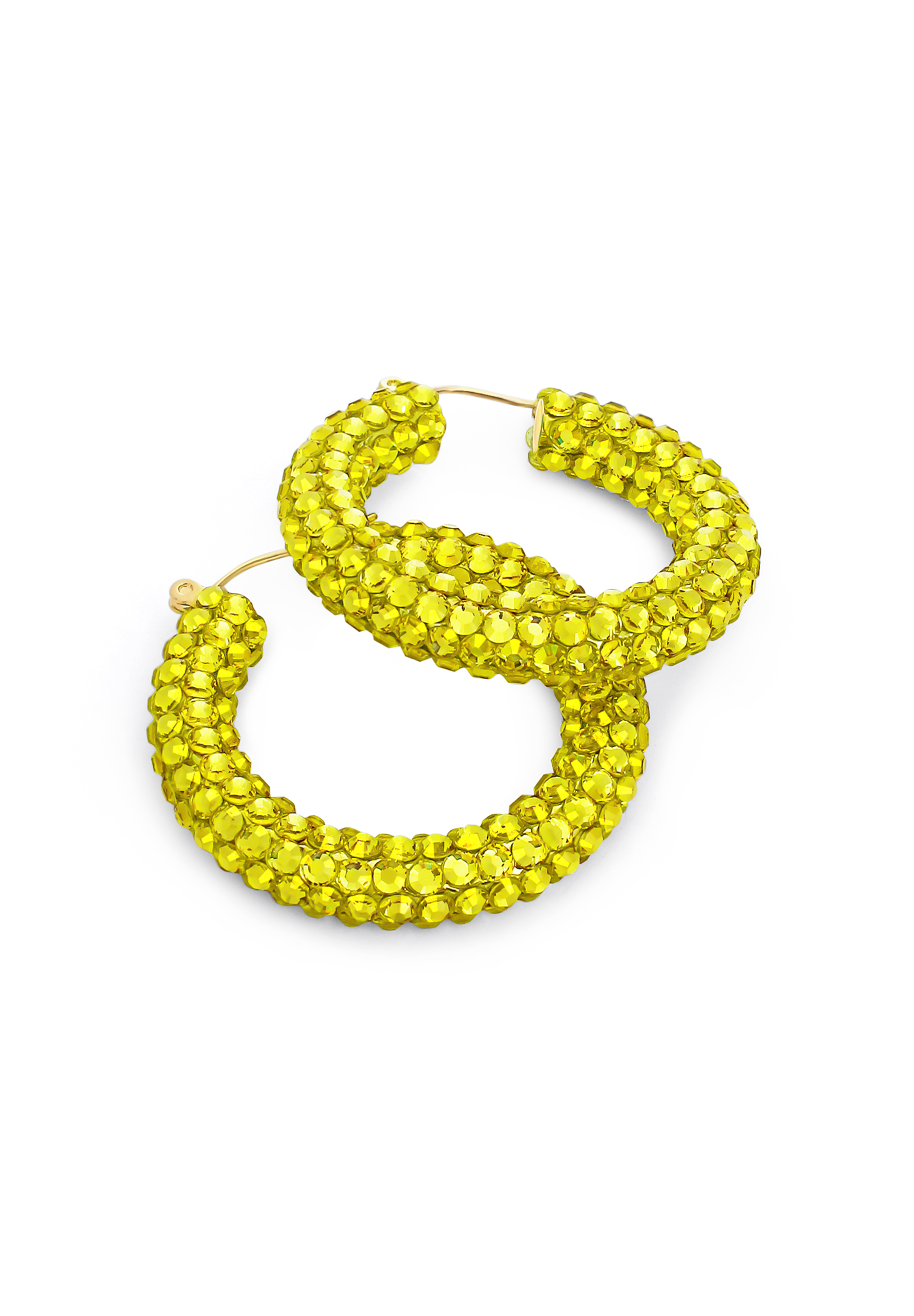 Euphoric Shine Hoop Earrings-M (1.7 x 1.7 inch)-Citrine