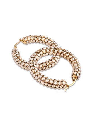 Euphoric Shine Hoop Earrings-M (1.7 x 1.7 inch)-Golden Shadow