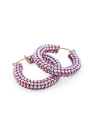 Euphoric Shine Hoop Earrings-M (1.7 x 1.7 inch)-Light Siam AB