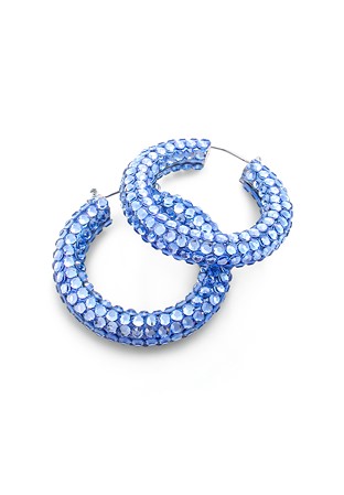 Euphoric Shine Hoop Earrings-M (1.7 x 1.7 inch)-Sapphire