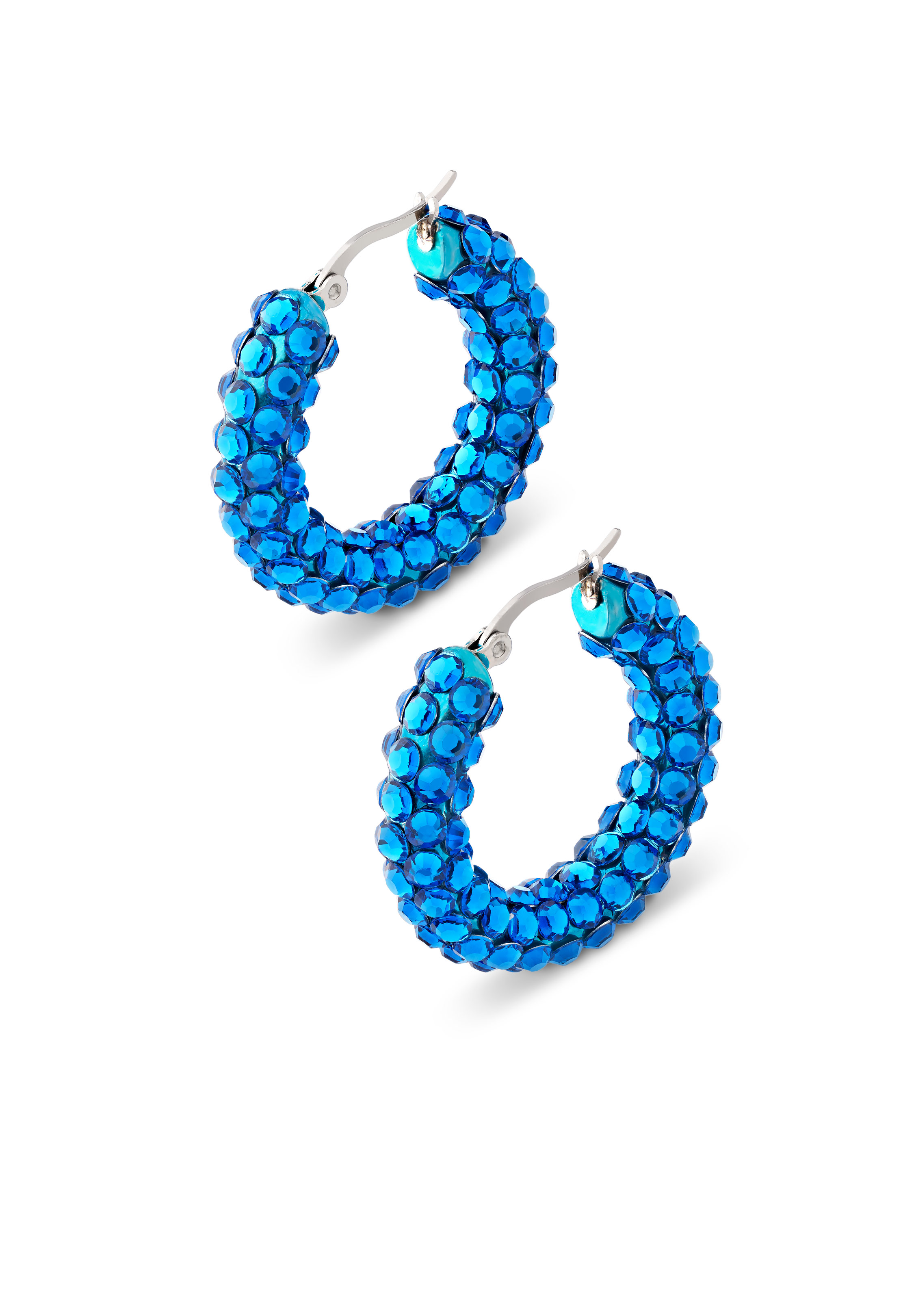 Euphoric Shine Hoop Earrings-S (1.25 x 1.25 inch)-Capri Blue