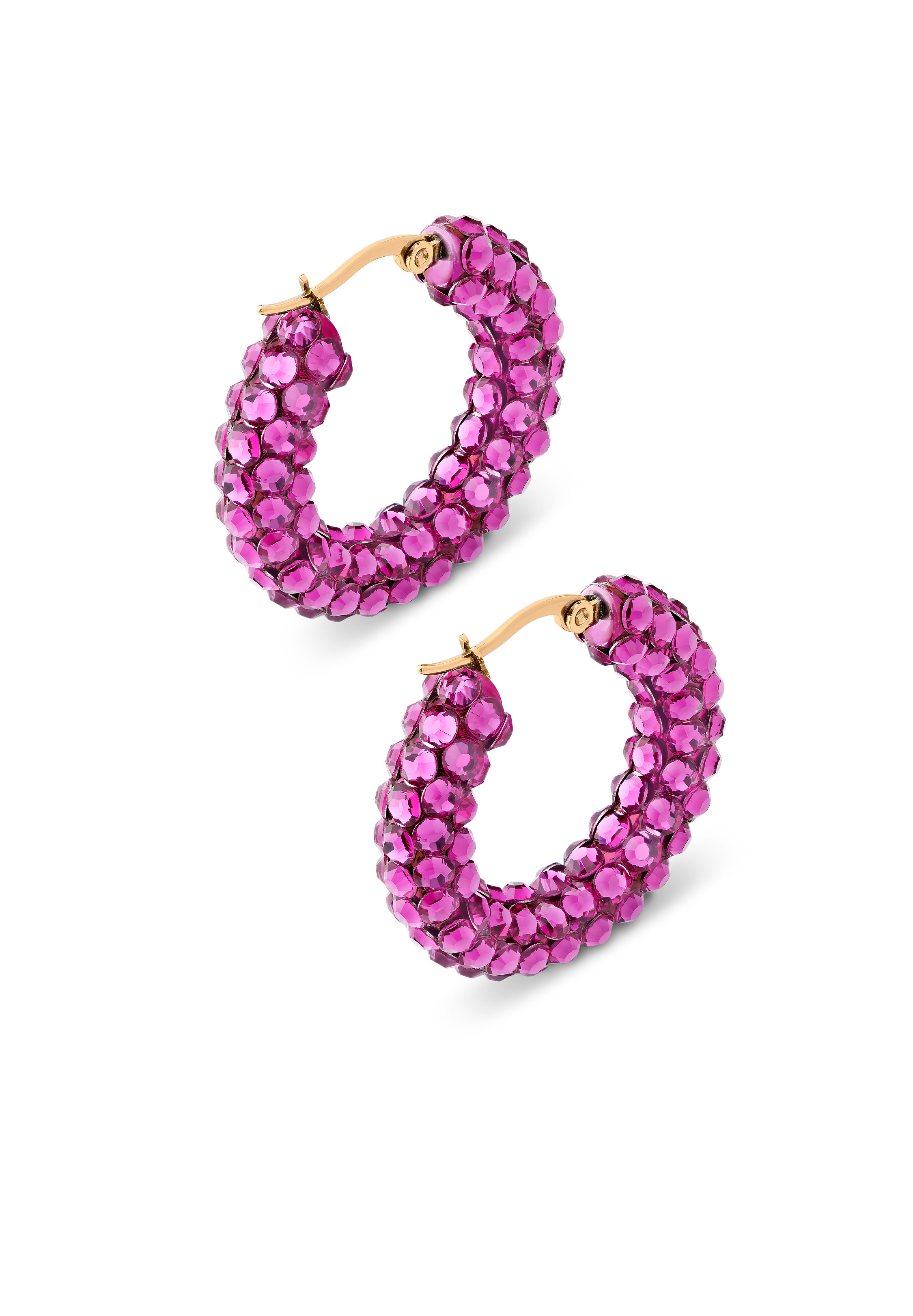 Euphoric Shine Hoop Earrings-S (1.25 x 1.25 inch)-Fuchsia