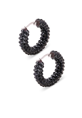 Euphoric Shine Hoop Earrings-S (1.25 x 1.25 inch)-Jet