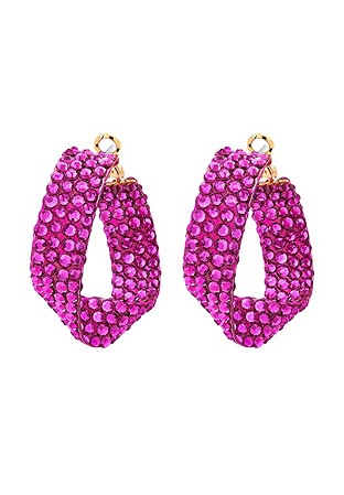 Fuchsia Twist Hoop Earrings-Fuchsia