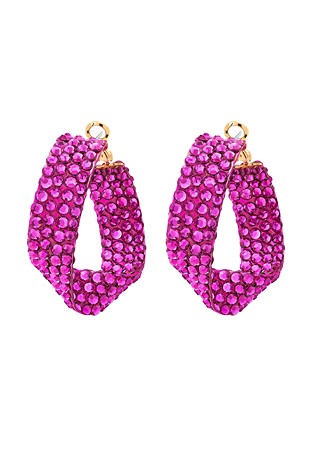 Fuschia Twist Hoop Earrings-Fuschia