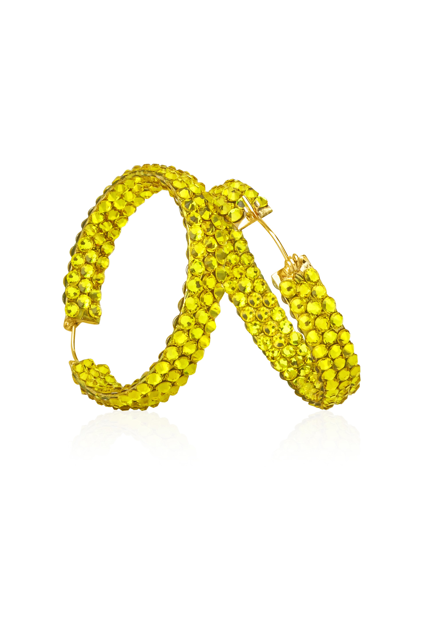 Hermosa Crystal Hoop Earrings JC3R Citrine-Citrine