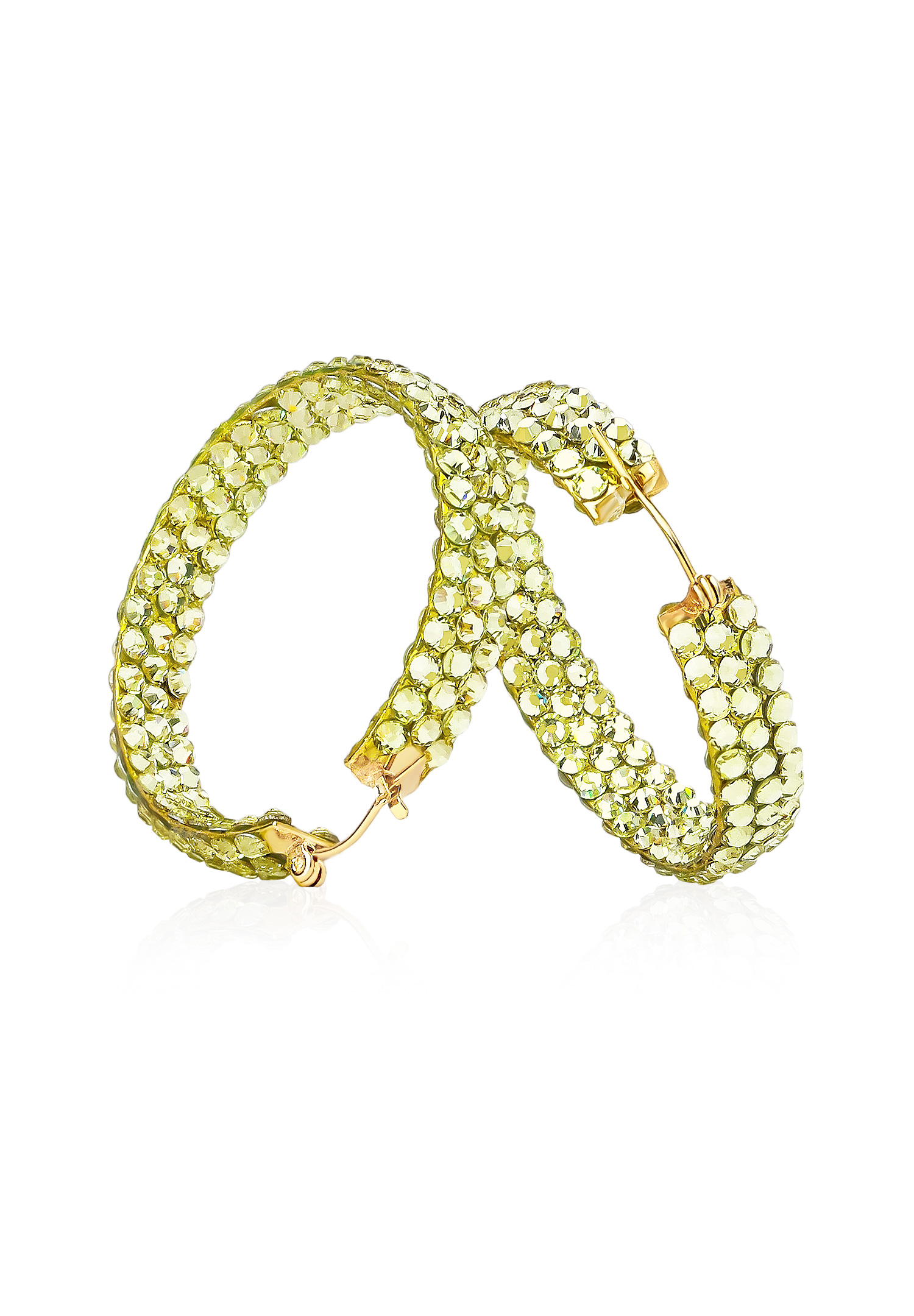 Hermosa Crystal Hoop Earrings JC3R Jonquil-Jonquil