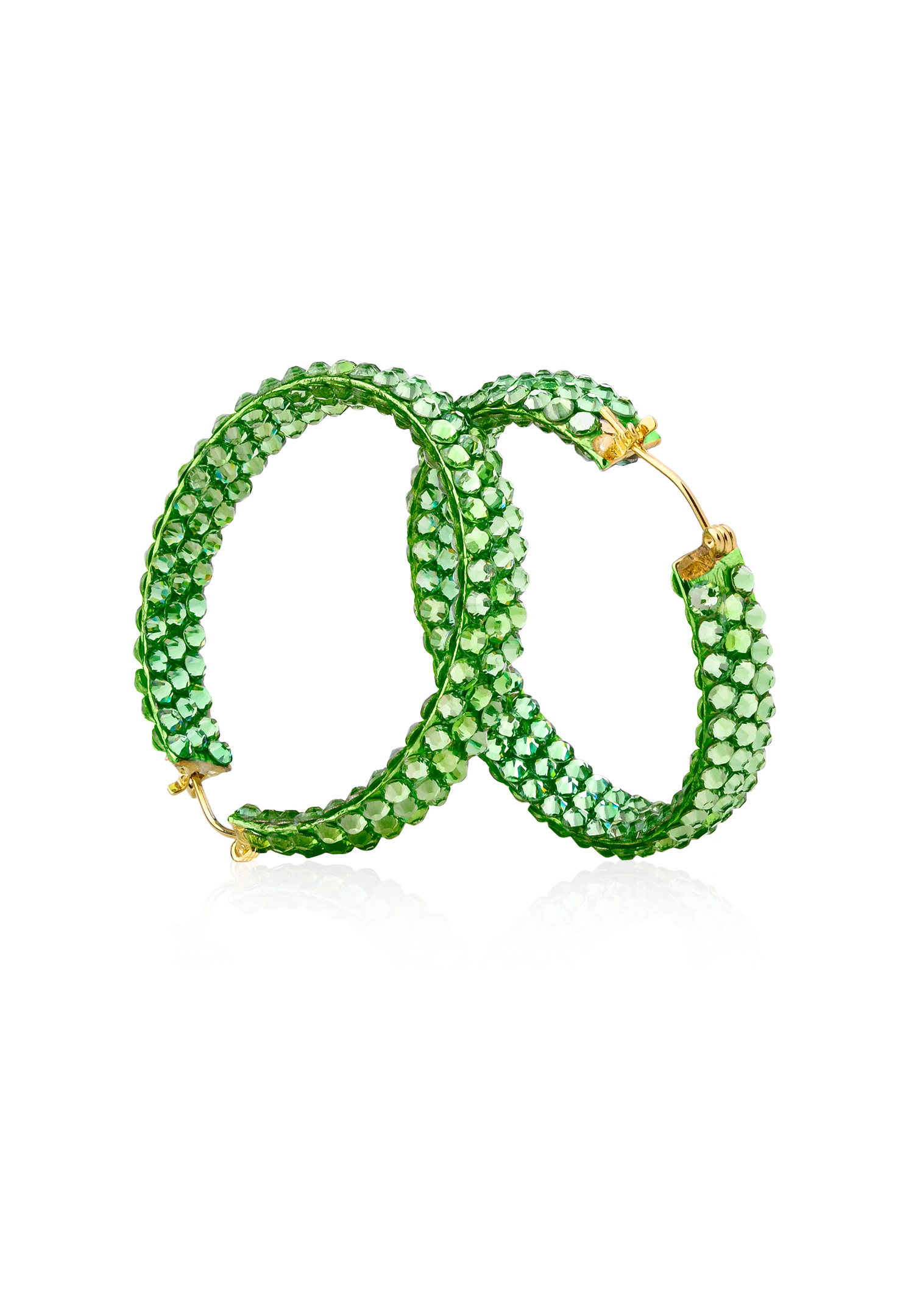 Hermosa Crystal Hoop Earrings JC3R Peridot-Peridot