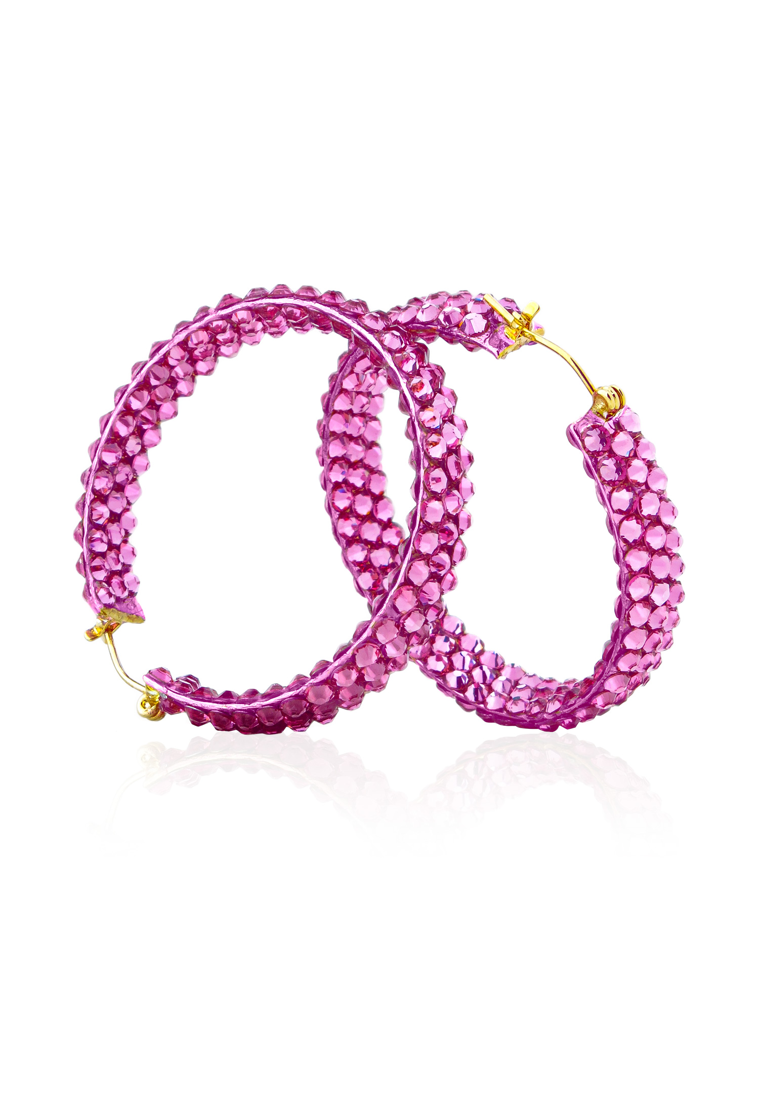 Hermosa Crystal Hoop Earrings JC3R Rose | Rhinestone Jewelry