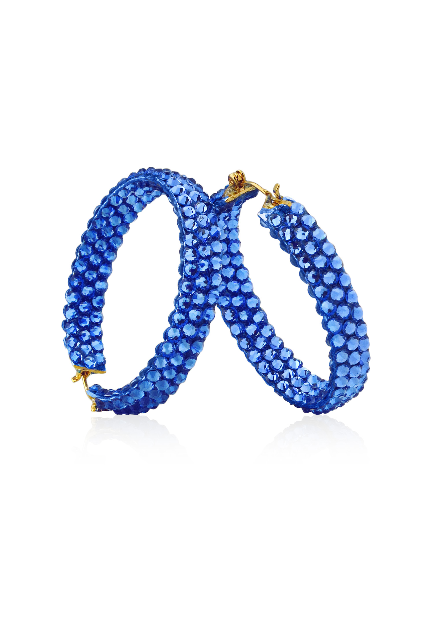 Hermosa Crystal Hoop Earrings JC3R Sapphire-Sapphire
