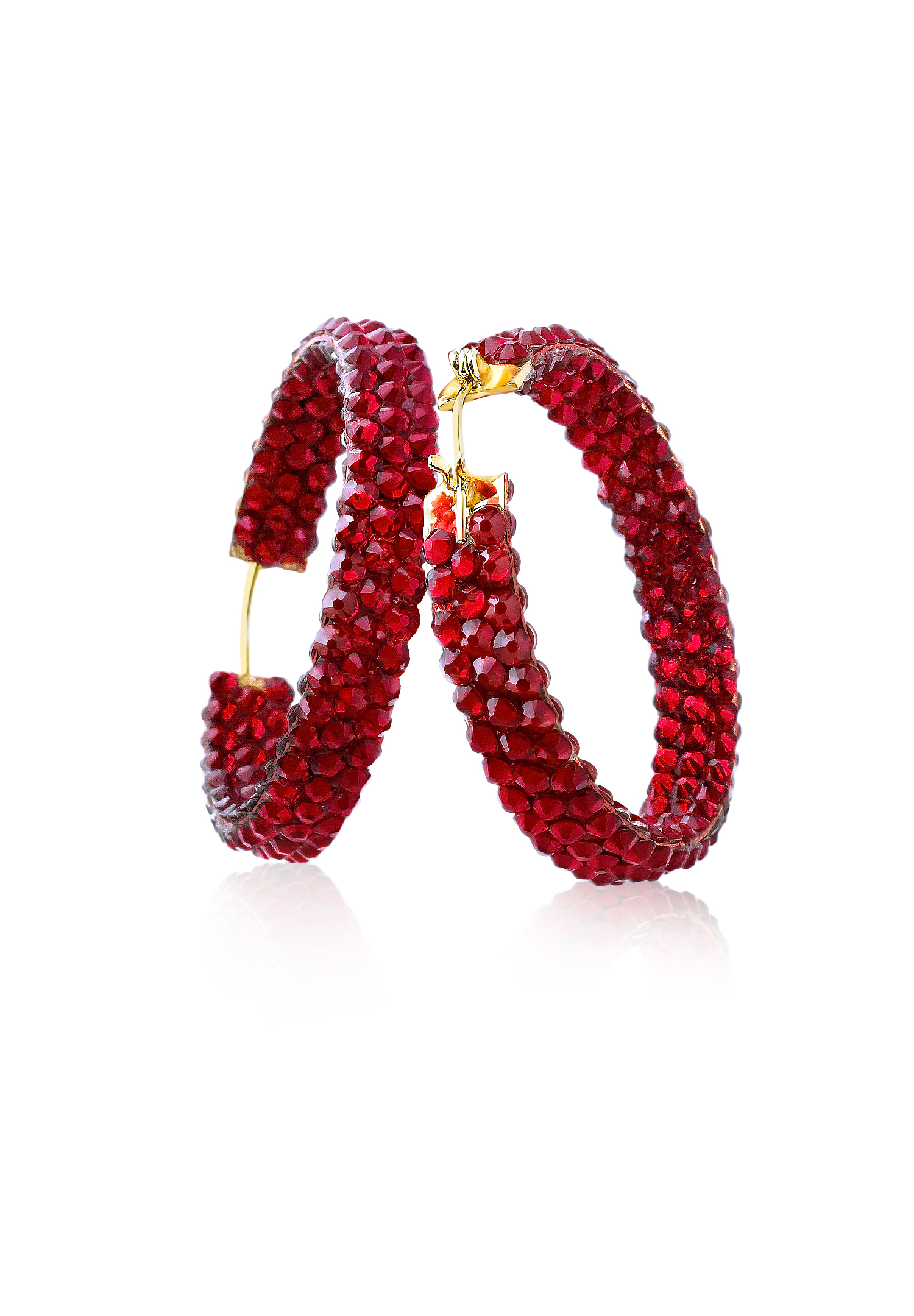 Hermosa Crystal Hoop Earrings JC3R Siam-Siam