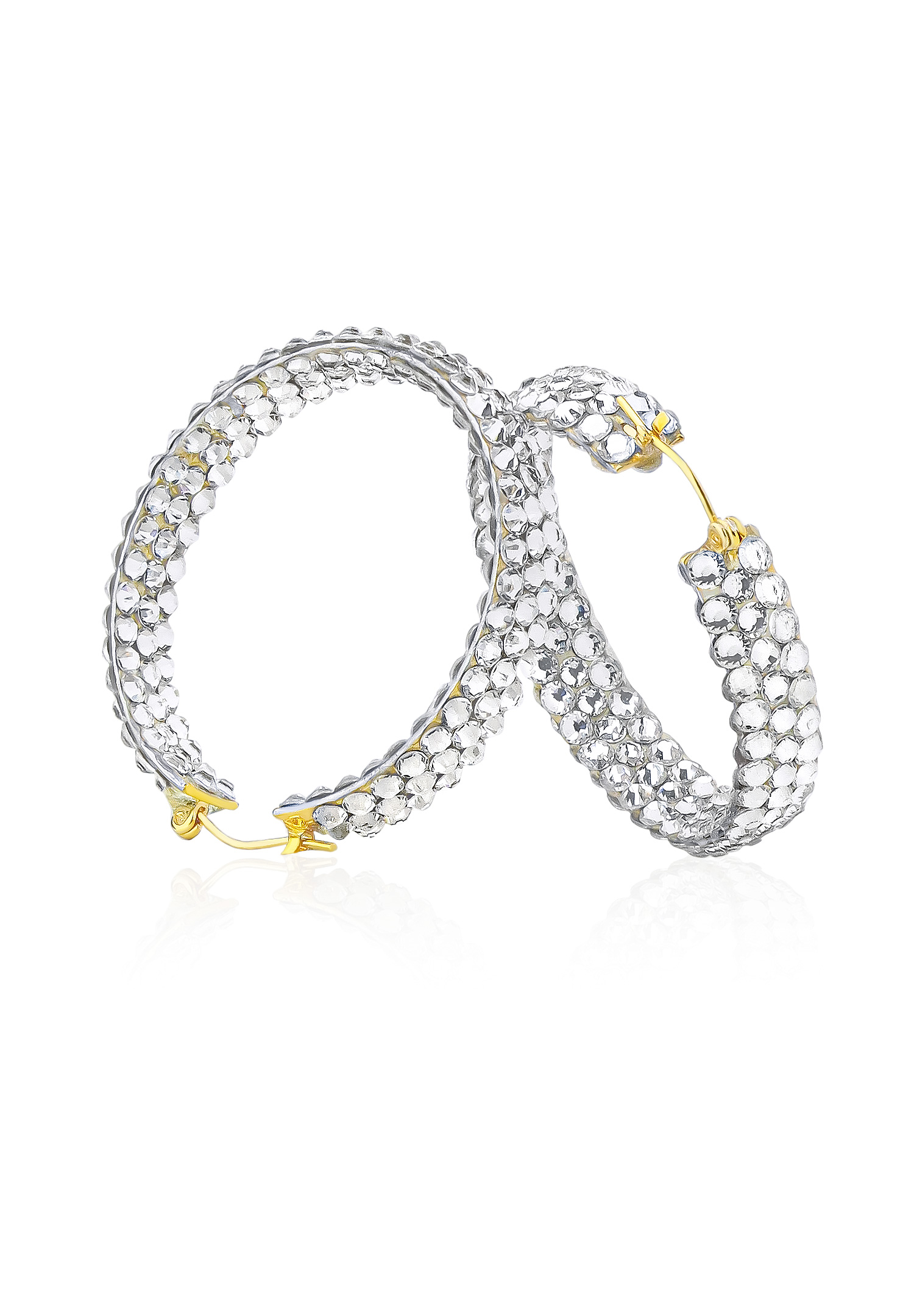 Hermosa Crystallized Hoop Earrings JC3R-Crystal