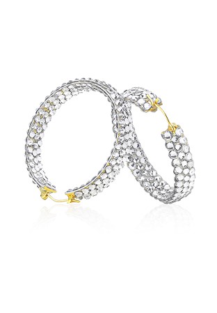 Hermosa Crystallized Hoop Earrings JC3R-Crystal