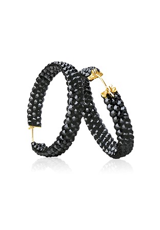 Hermosa Crystallized Hoop Earrings JC3R-Jet