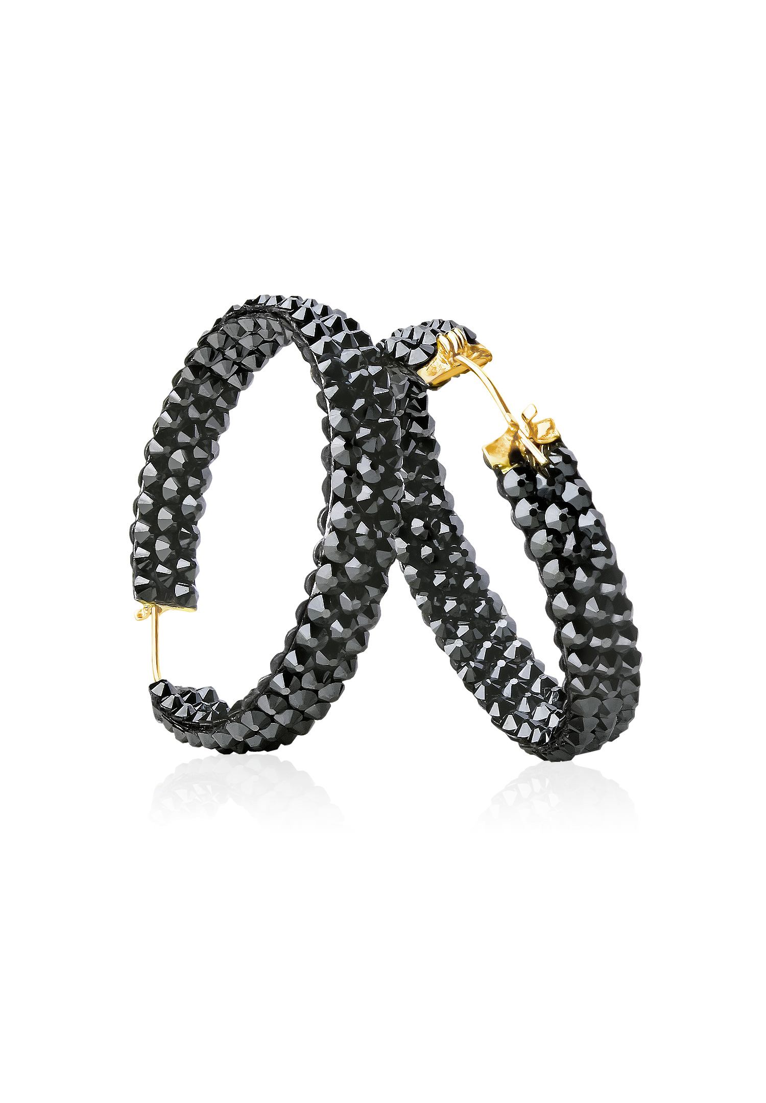Women Ballroom Jewelry Accessories Earrings Crystal Jet Hematite 