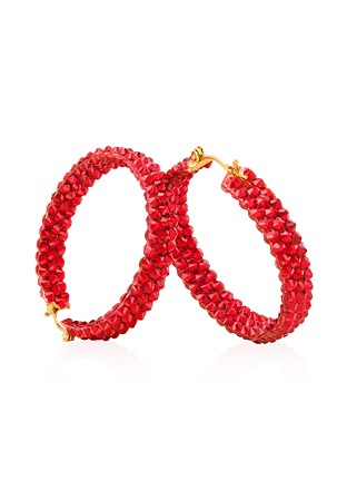 Hermosa Crystallized Hoop Earrings JC3R-Light Siam