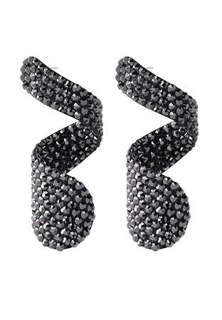Jet Hematite Spiral Earrings-Jet Hematite