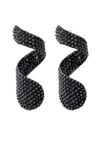 Jet Spiral Earrings-Jet