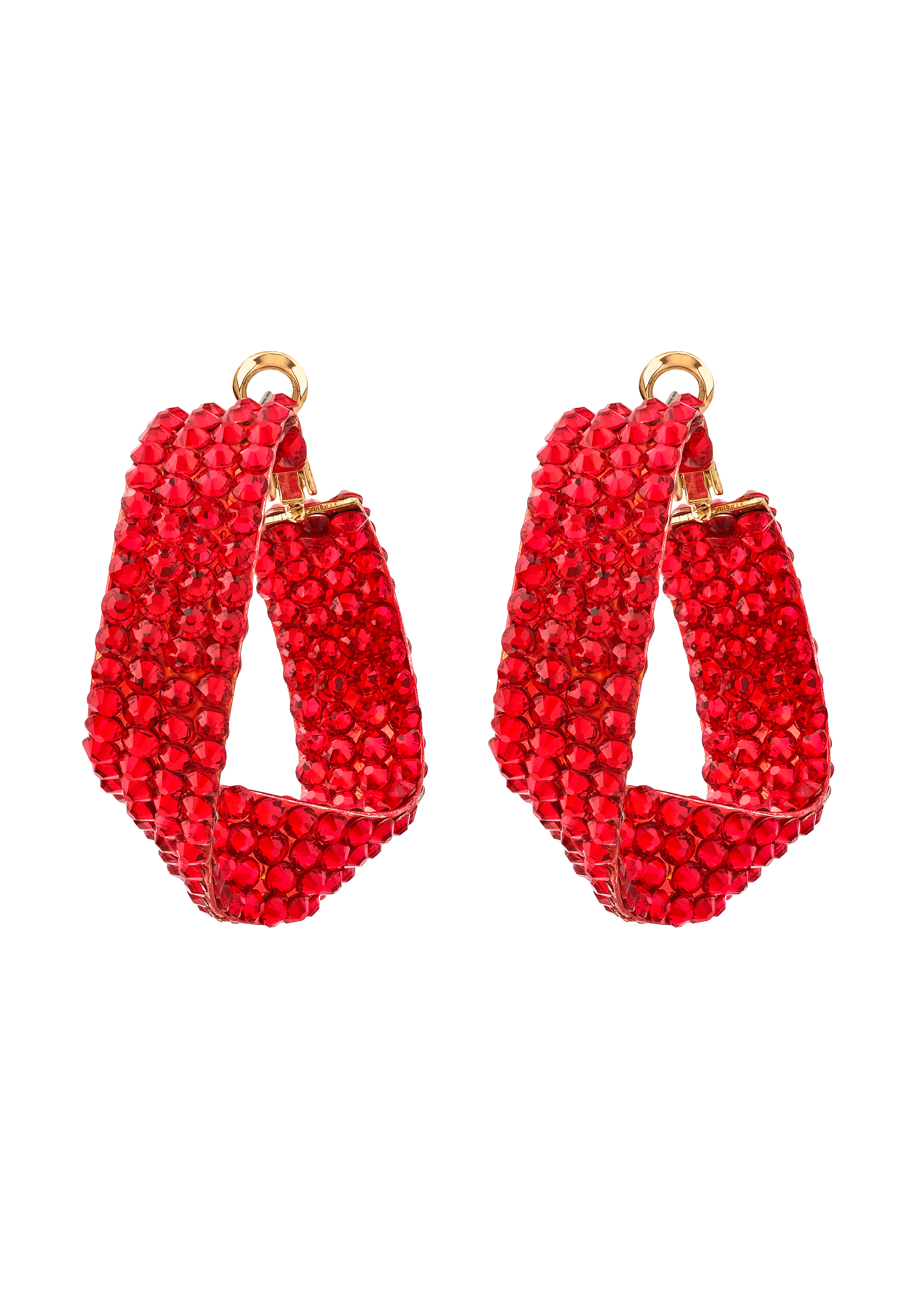 Light Siam Twist Hoop Earrings Rhinestone Jewelry