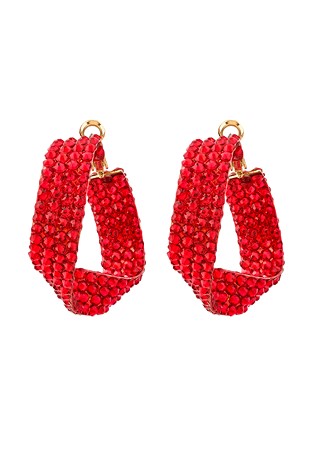 Light Siam Twist Hoop Earrings-Light Siam