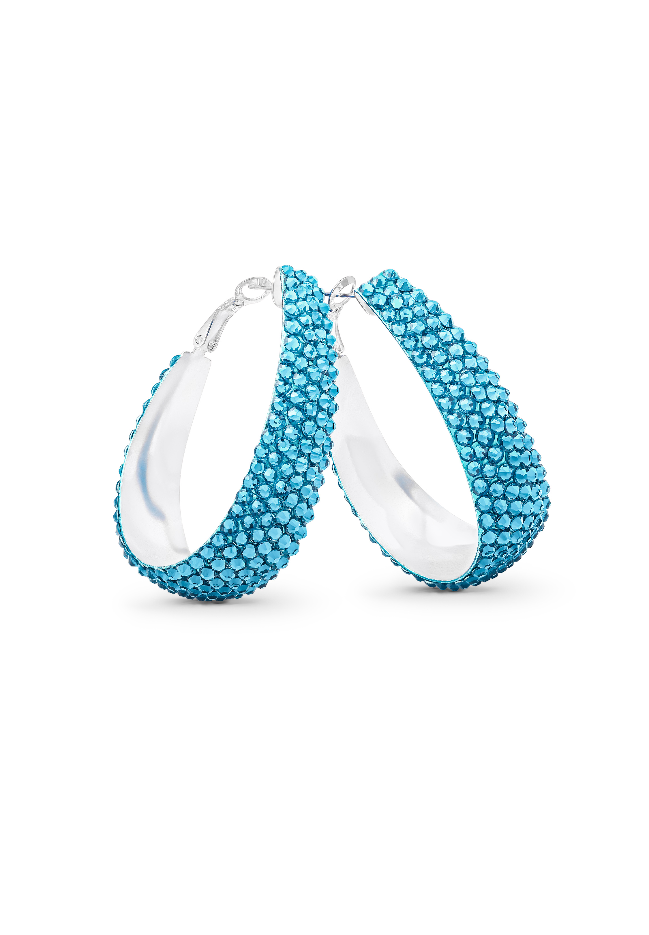 Oval sparkle hoop earrings hotsell