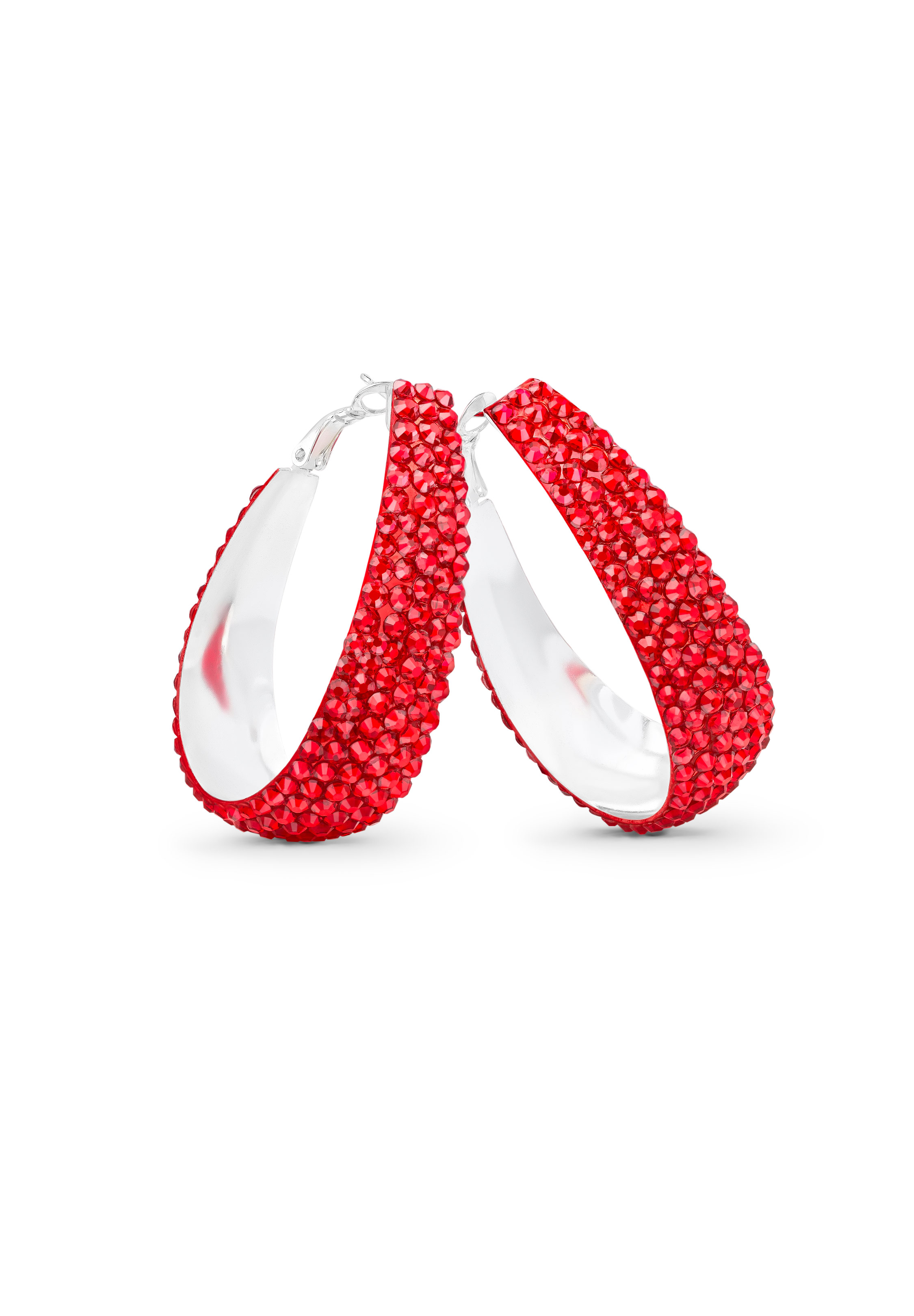 Oval Hoop Earring-Light Siam