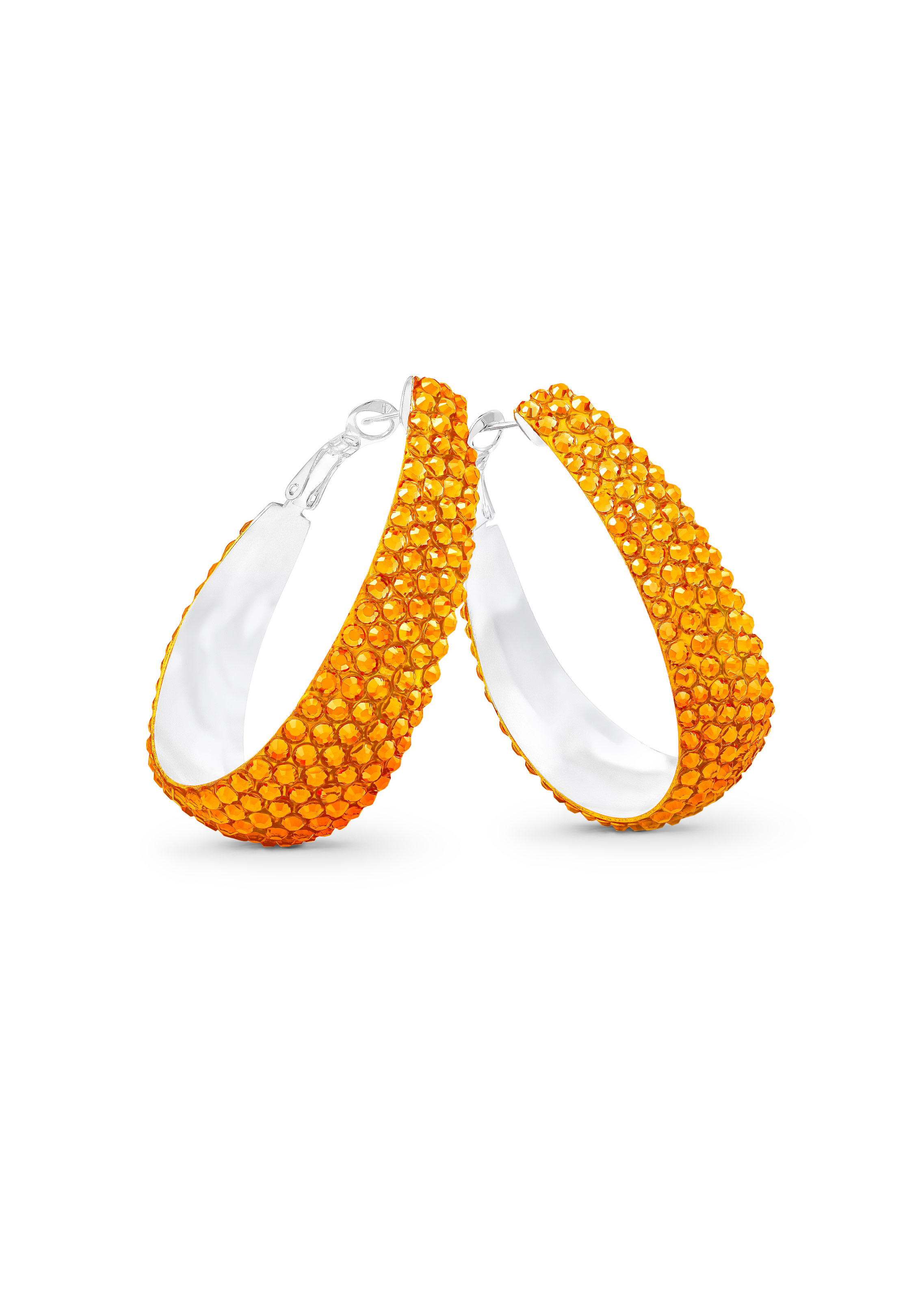 Oval Hoop Earring-Topaz