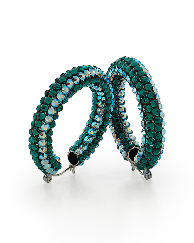 Raeka Mix Crystal Hoop Earrings HE PE EMAQAB-Emerald