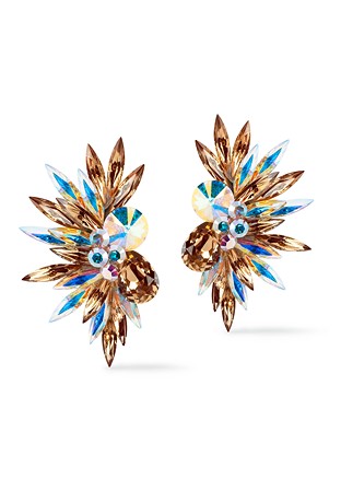 Rhinestone Earring 204126 LCTCAB-Light Colorado Topaz / Crystal AB