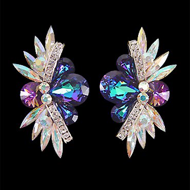 Rhinestone Earring 2067 SPCABCST-Sapphire / Crystal AB