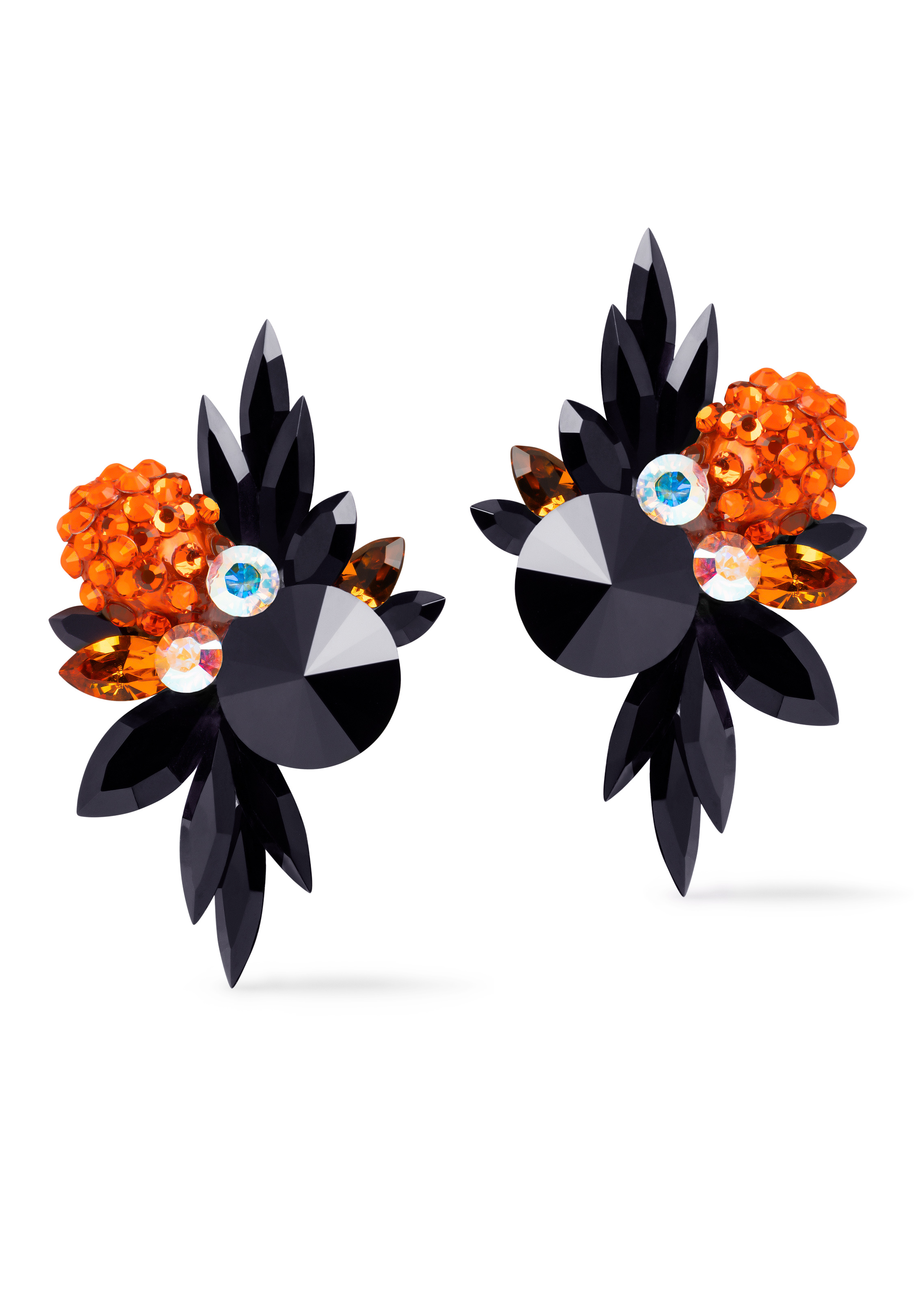 Rhinestone Earring 2084 HCTJT-Hyacinth/Jet