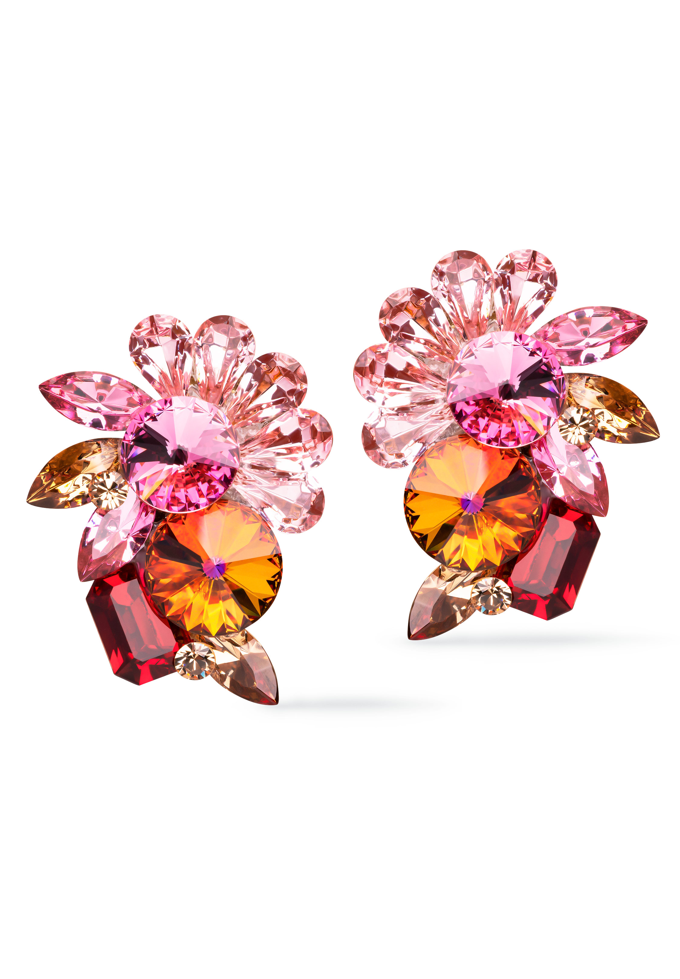Rhinestone Earring 2130 RSRB-Rose/Ruby/Volcano