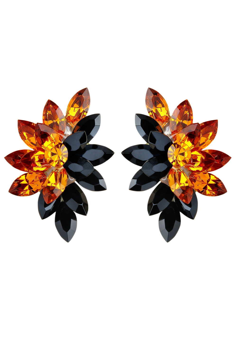 Rhinestone Earrings 2031 TPJT-Topaz/Jet