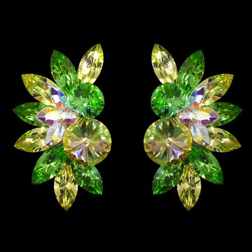 Rhinestone Earring 204164 PRLG-Peridot / Crystal Luminous Green