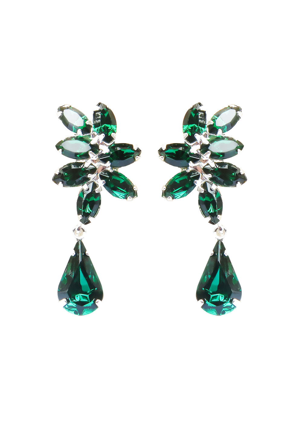 Rhinestone Earring 880281 ERG-Emerald Green