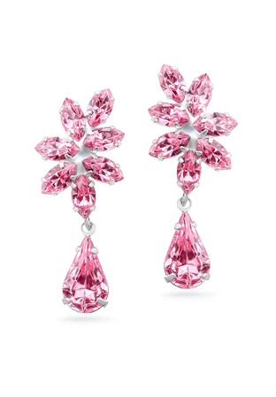 Rhinestone Earring 880281 LR-Light Rose