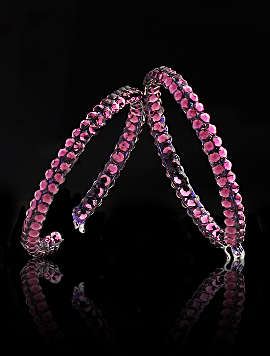 Calista Rhinestone Hoop Earrings Amethyst-Amethyst