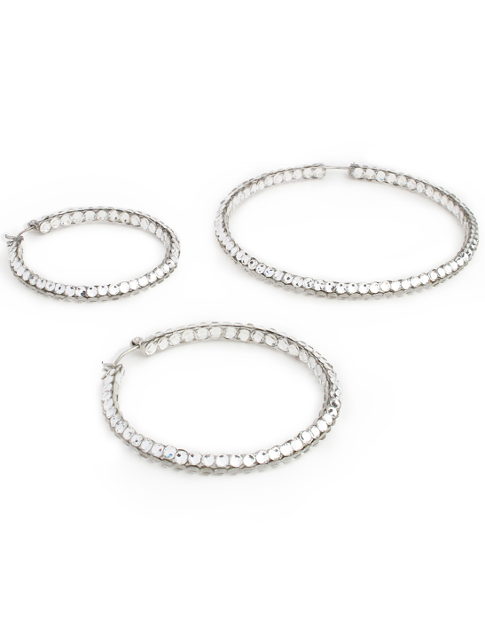 Calista Rhinestone Hoop Earrings Crystal Rhinestone Jewelry