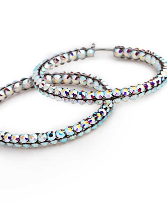 Calista Rhinestone Hoop Earrings Crystal AB | Rhinestone Jewelry